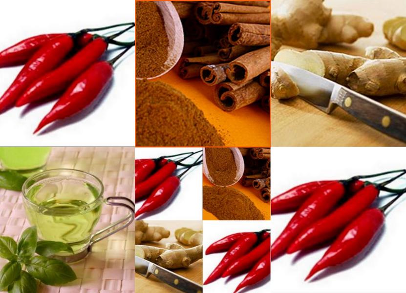Imagem com os alimentos termogenicos